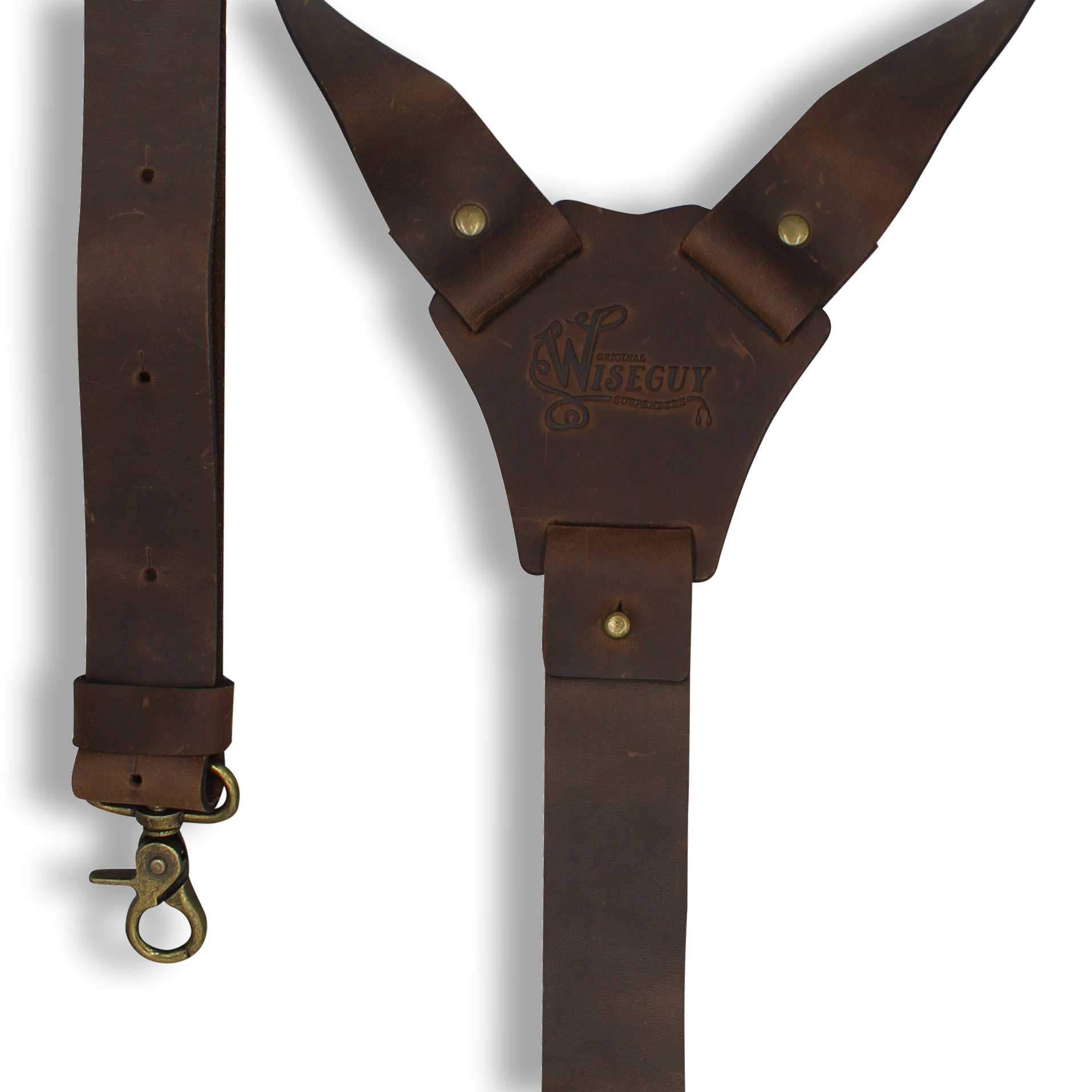 Brown Leather Suspenders - Style and Security