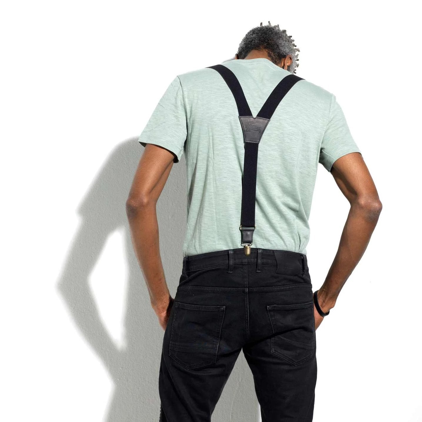 Suspenders Wide Soul Black Elastic | Wiseguy Original